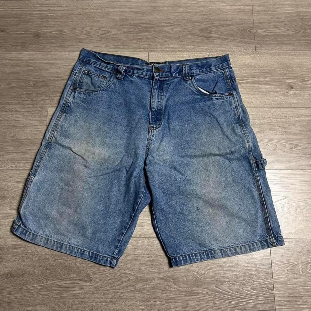 Vintage Y2K‎ Burnside Skater Surfer Distressed Light Wash Baggy Carpenter Shorts